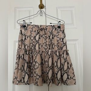 Beige Snake Skin Pattern Skirt - size large
